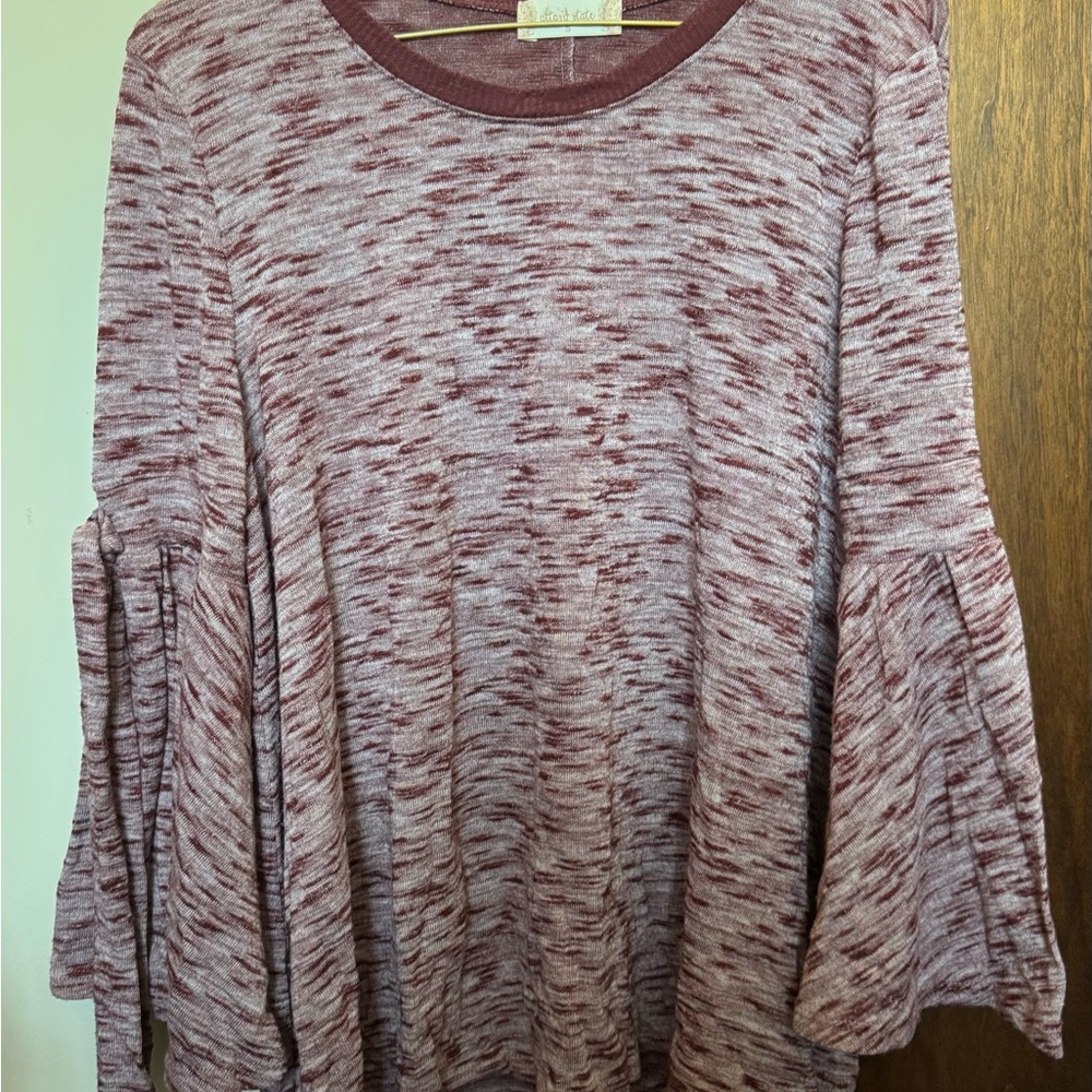 Altar'd State Red Bell Sleeve Blouse